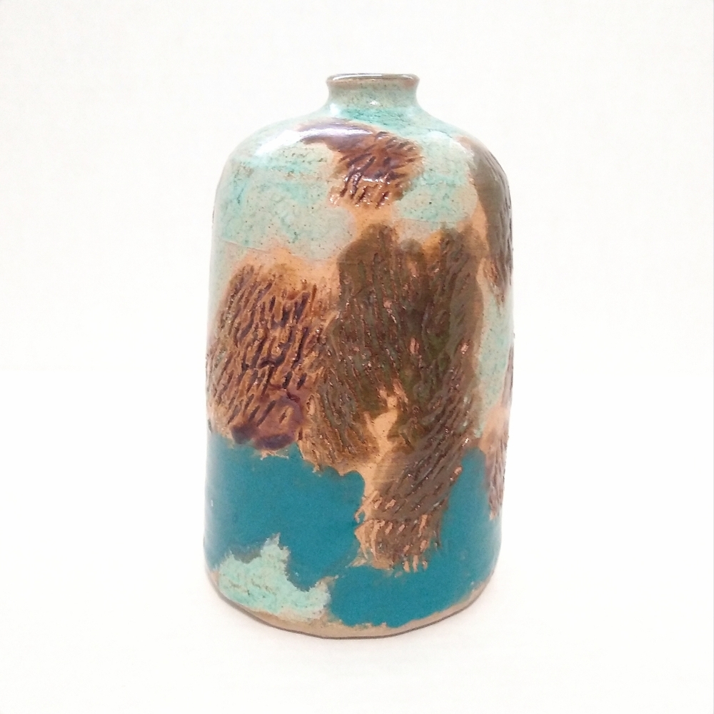 Signed JL mid century modern stoneware vase - Picture 8 of 8
